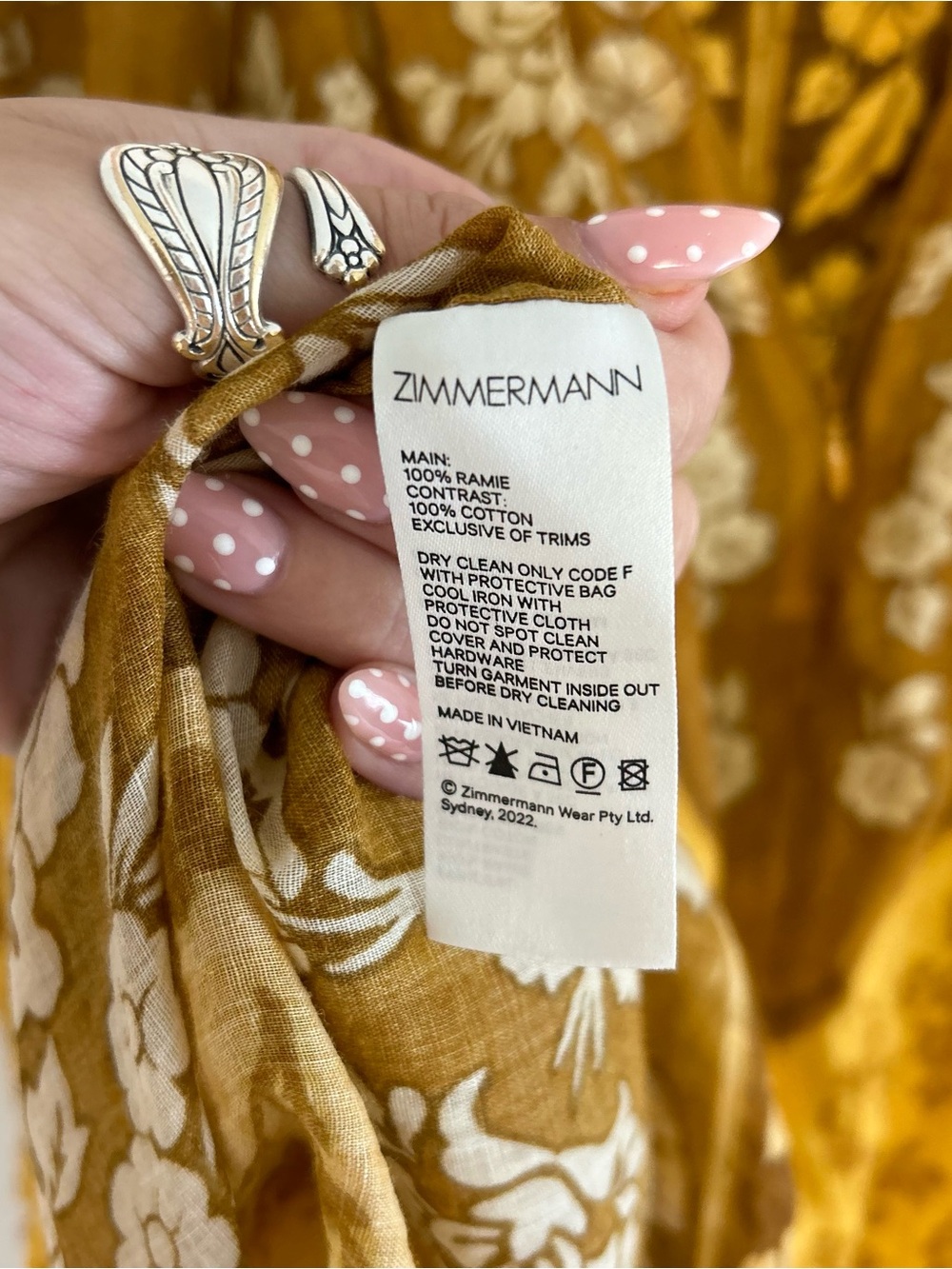 ZIMMERMANN Raie Floral Ramie blouse mustard - Picture 12 of 15